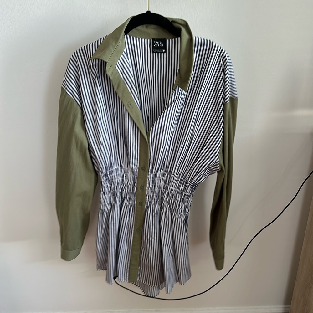 Zara striped shirt/dress size medium